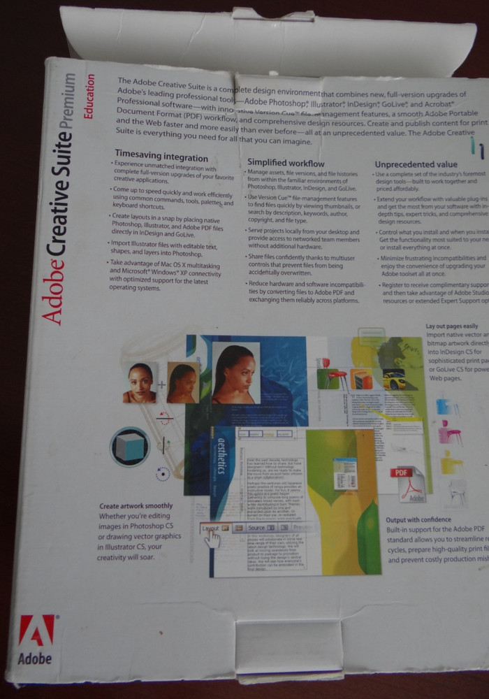 Adobe Creative Suite Premium Education For Windows w/ Serial Numbers 2004