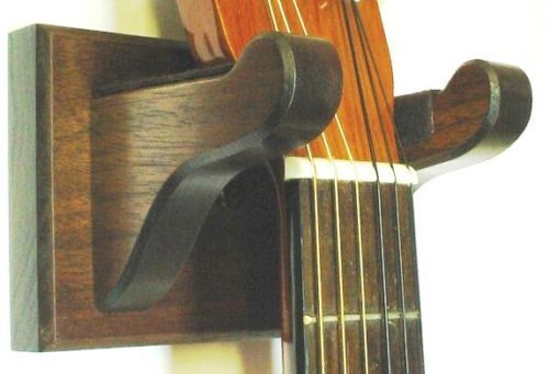Walnut Wood Guitar Hanger Wall Mount Stringed Instrument Display