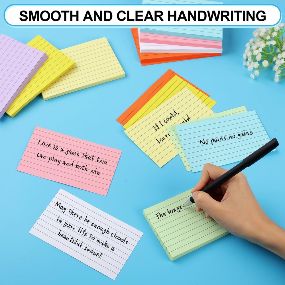 248 Sheets Colored Index Cards 3x5, Double-Sided Blank Notes Flash Cards
