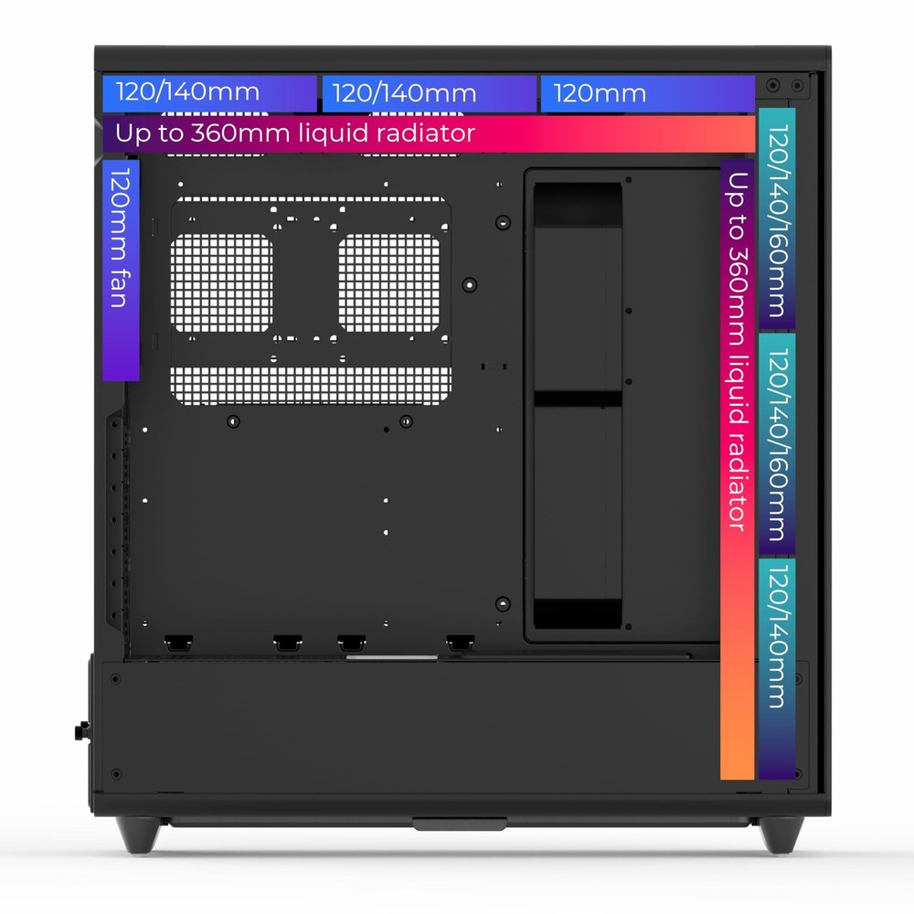 Rosewill Helium Air Black Mid Tower Computer Gaming Case, Mesh Panel,