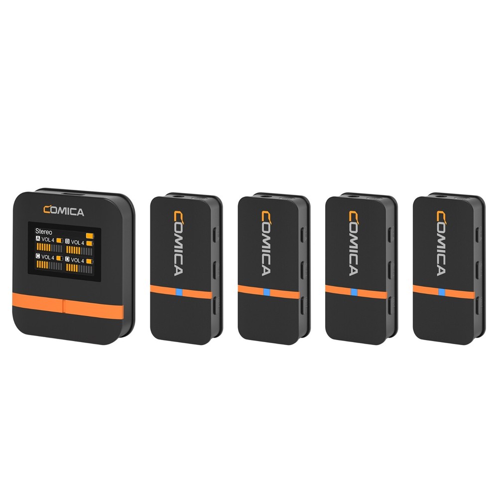 COMICA Vimo Q 4-Channel Wirelss Lavalier Microphone Charging Box 4*Transmitter