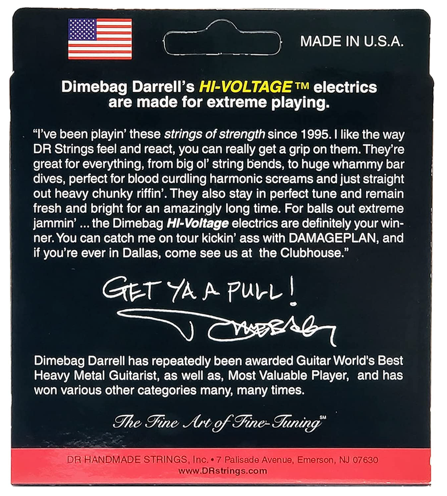 DR Strings HI-VOLTAGE DIMEBAG DARRELL Electric Guitar Strings Light 9-42