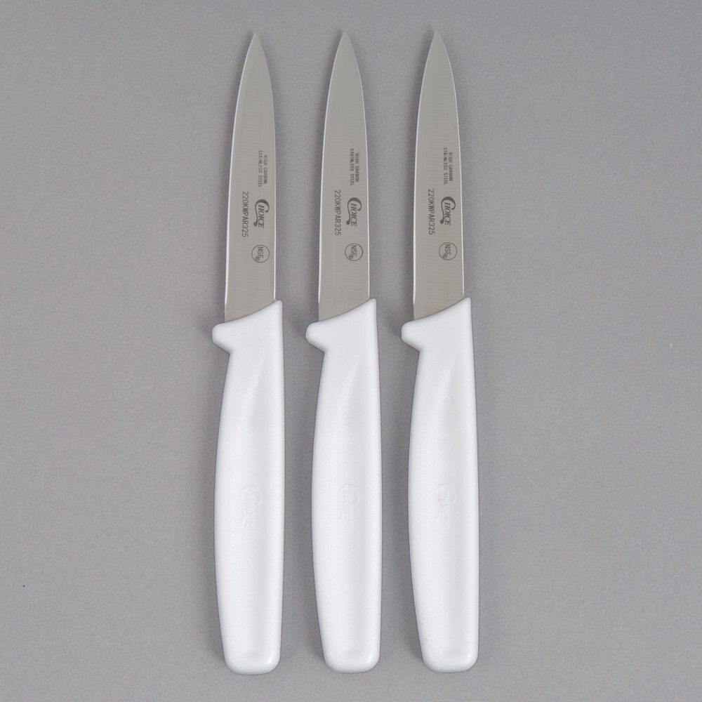 Choice 3 1/4" Paring Knife - 3/Pack  (select color below)