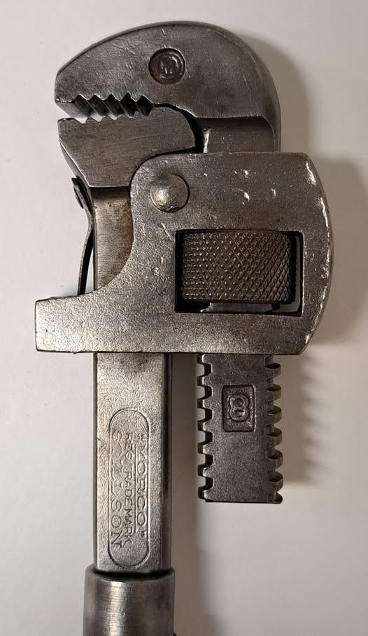 Vintage Stillson No. 8 Adjustable Monkey Wrench Morco Moore Drop Forging Tool Co