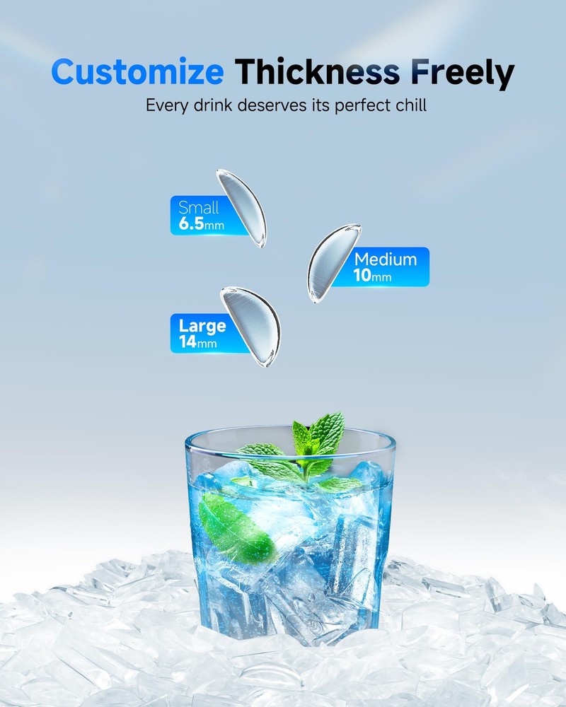 Crescent Ice Maker Countertop, 35Lbs/24H, Clear Ice Maker with Self-Cleaning ...