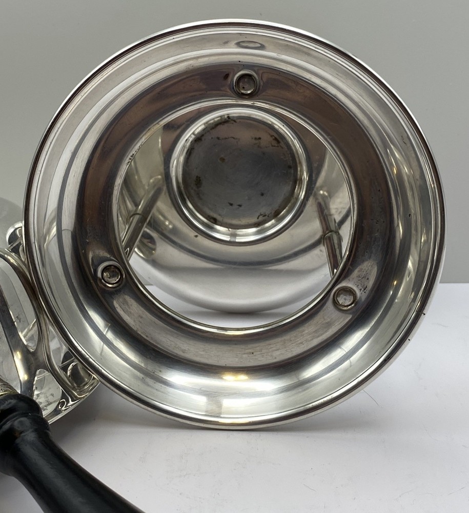 Vintage Sheffield Silver Co Plated Warming Serving Chafing Dish Wood Handle