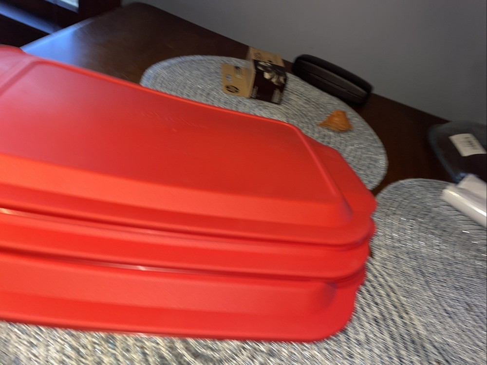 Pyrex 234-PC 4Qt Plastic Rectangular Red Replacement Lid 3PK for Glass Dish