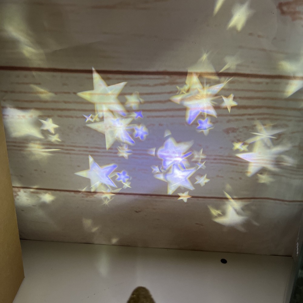 Gold Glitter Star LED Projector Christmas Tree Topper