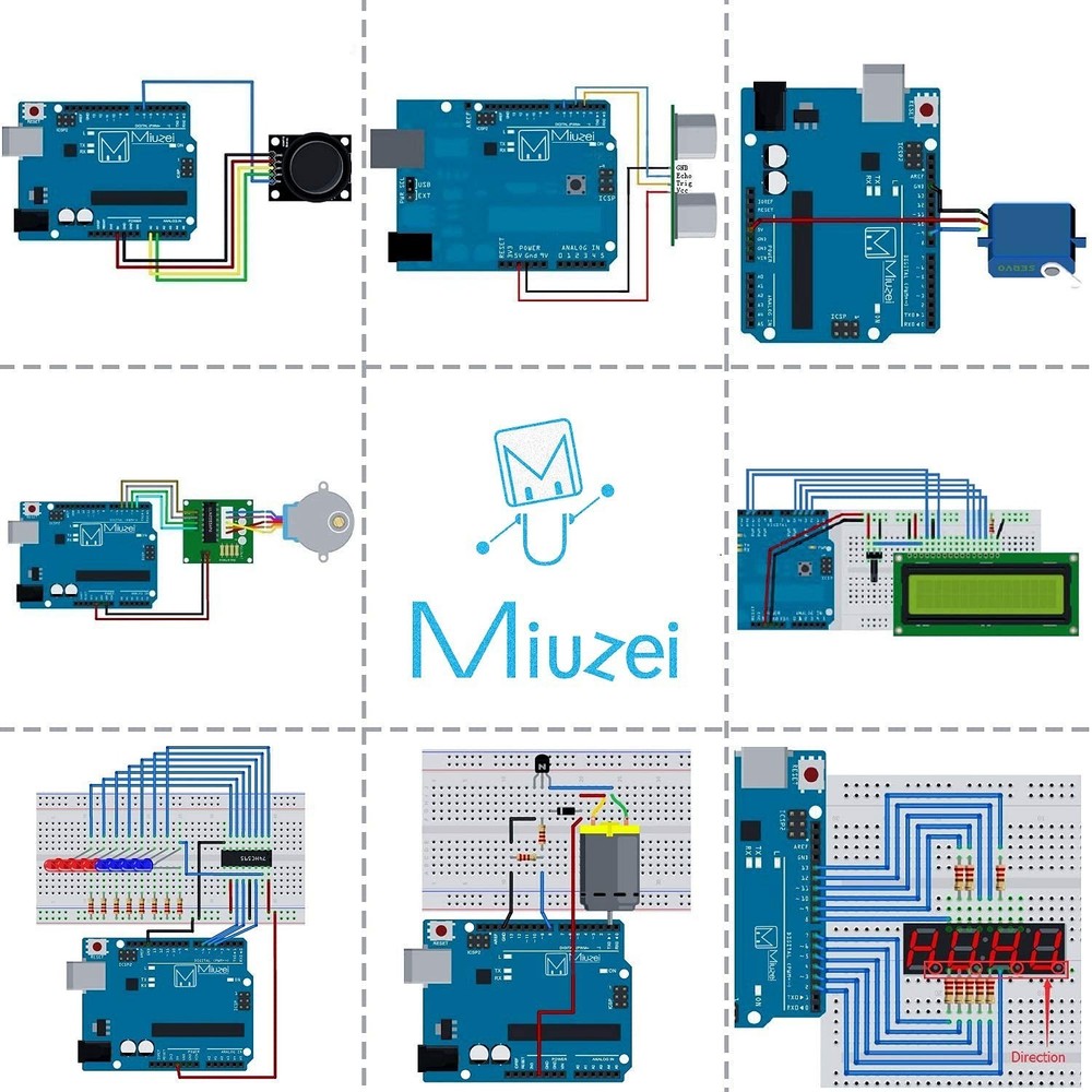 Miuzei Starter Kit Compatible with Arduino Projects with Microcontroller, LCD...
