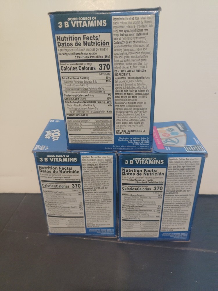 Fantastic Four Pop Tarts Frosted Blue Raspberry Marvel, 3 Boxes 24 Count