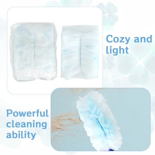 110 Pcs Duster Refills with 4 Handle Blue Heavy Duty Thickened Disposable