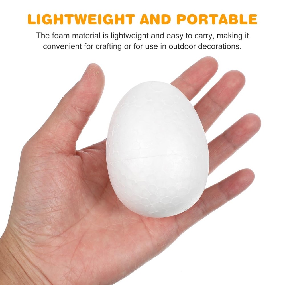 40 Pcs Foam Easter Eggs for Crafts - 6cm & 8cm Blank - Paintable Polystyrene ...