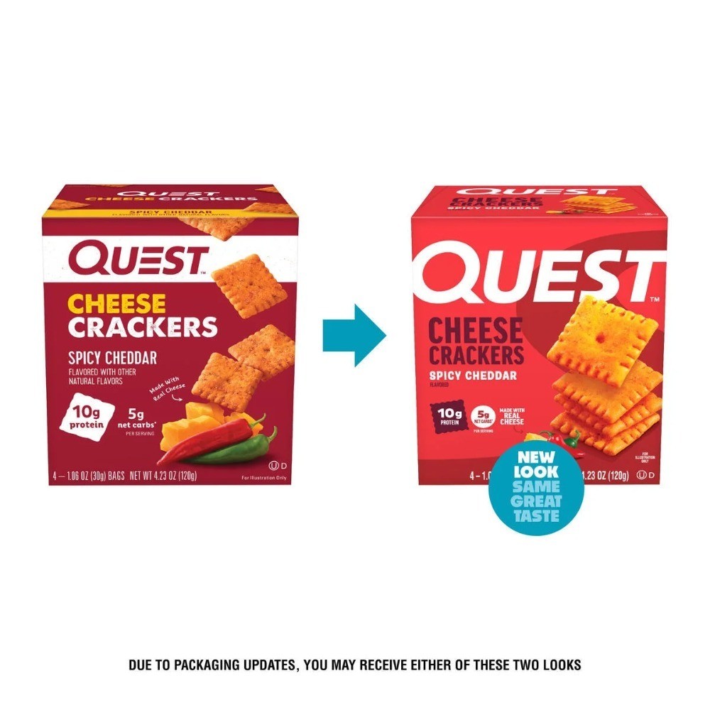 Cheese Crackers Spicy Cheddar Flavor High Protein 4 Pack Snack