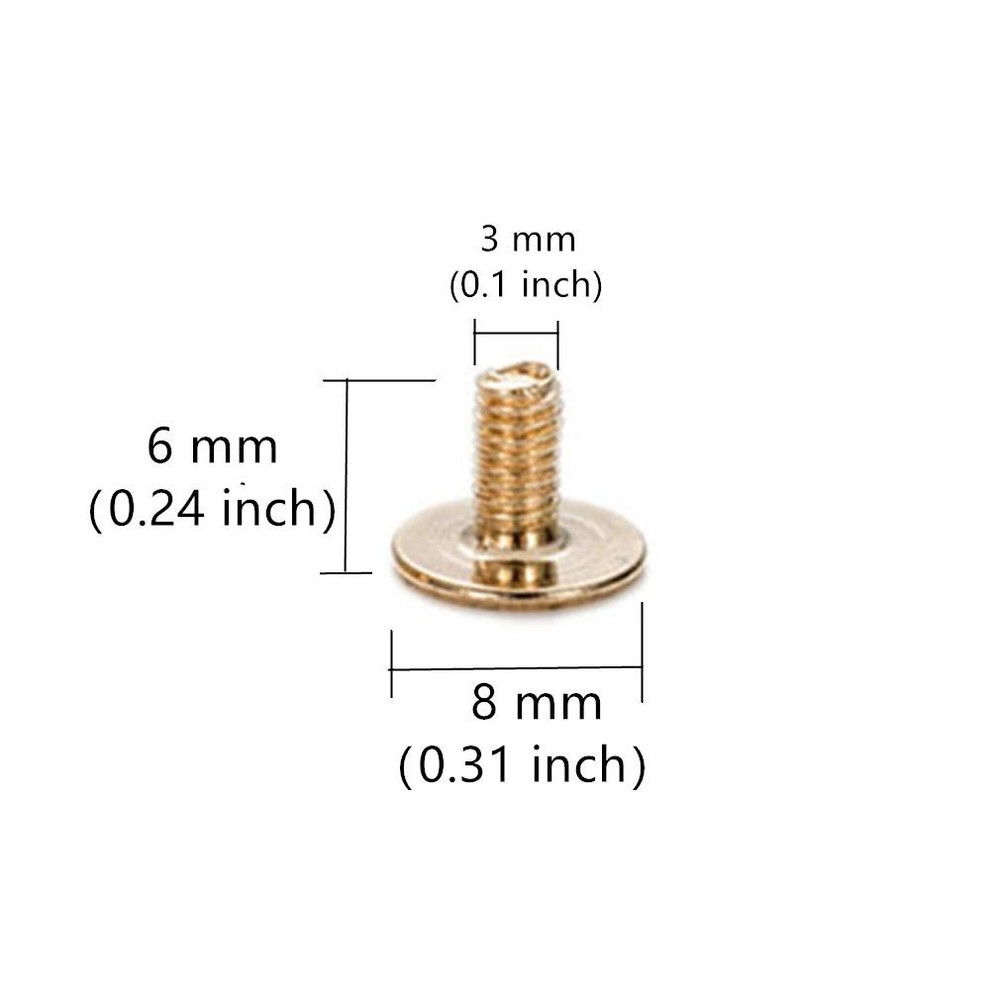 25 Pcs 1/2 inch Silver Flat Head Cone Rivets Studs with Screw-Back for DIY