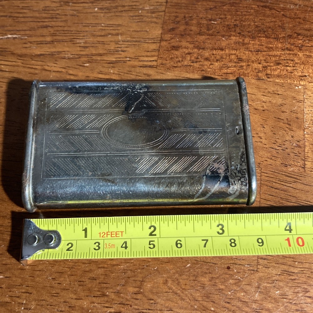 Vintage Decorative German Cigarette Case w Hidden Case 3"X2"