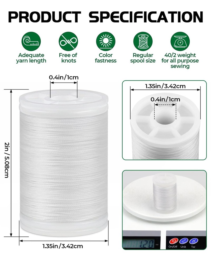 330 Yards Extra Strong Upholstery Thread,White Bonded Nylon Thread for Denim ...