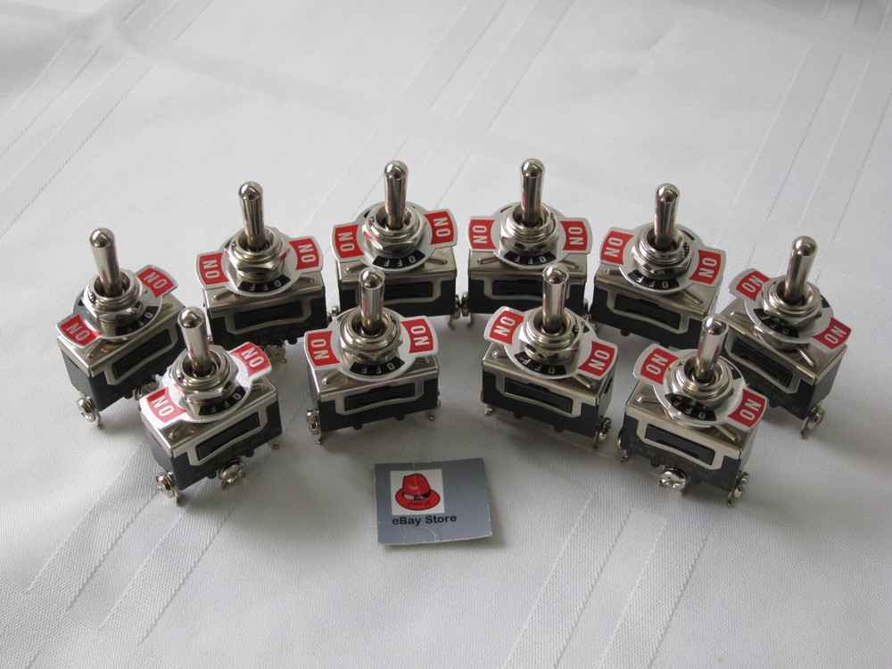 Lowrider Hydraulics Toggle Switch 3 prongs, (on)-off-(on), 10 pcs, value pack