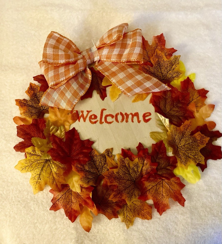 12” Fall Leaves Wreath-wooden