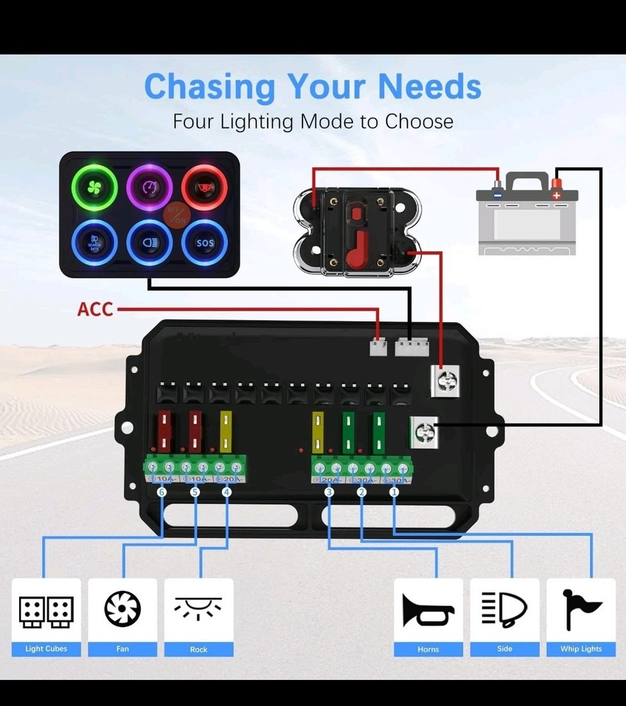 MaySpare Switch Panel Upgraded Multicolored Toggle Momentary Pulse Switch...