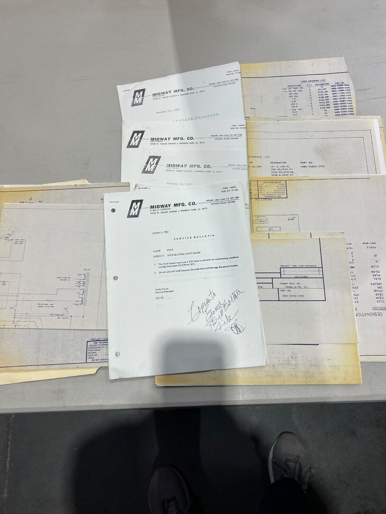 Midway: Kick - Distributors Complete Paperwork Set