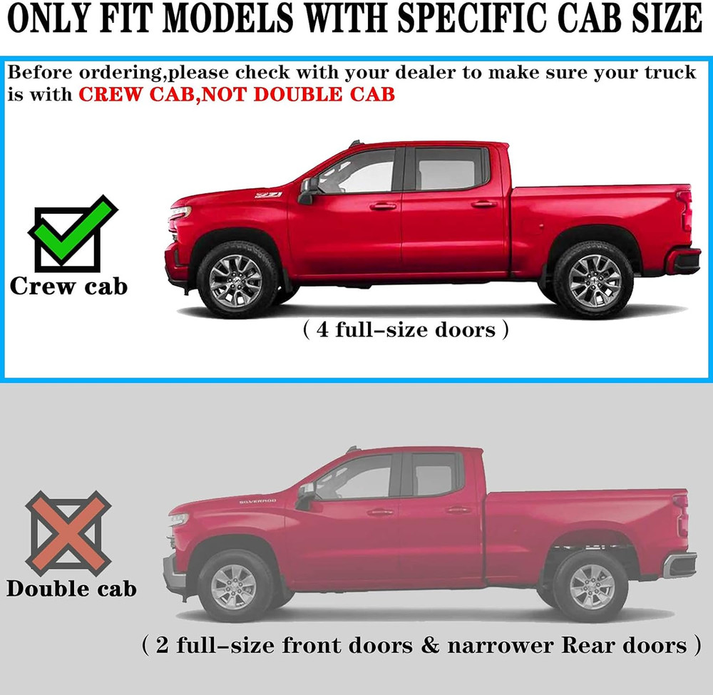 COMNOVA 6 Inches Running Boards& Steps Nerf Bars Compatible with 2019-2026 Chevy