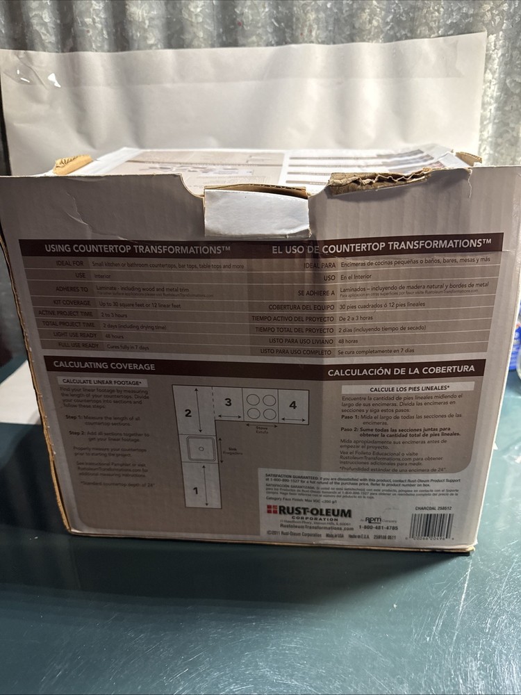 NEW RUSTOLEUM 258512 CHARCOAL TRANSFORMATIONS COUNTERTOP REFINISHING SYSTEM