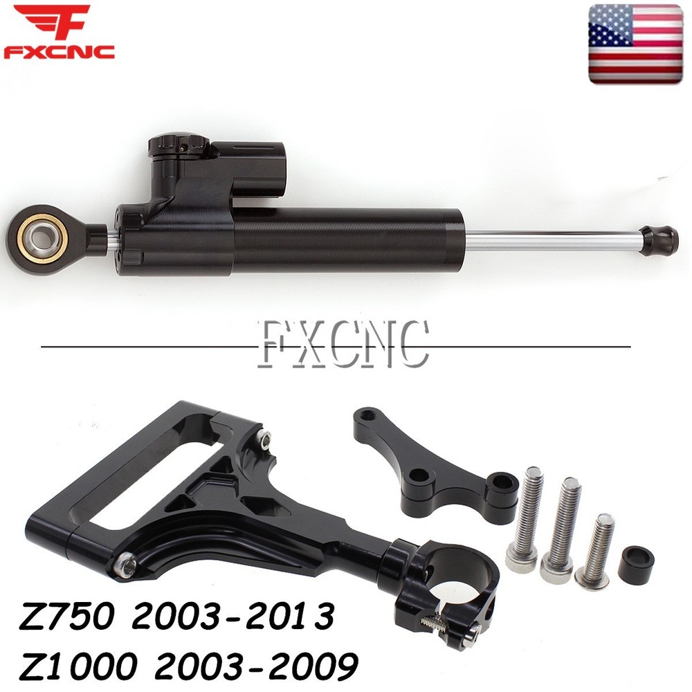 Steering Damper Stabilizer & Mount Bracket Support For Kawasaki Z1000 2003-2009