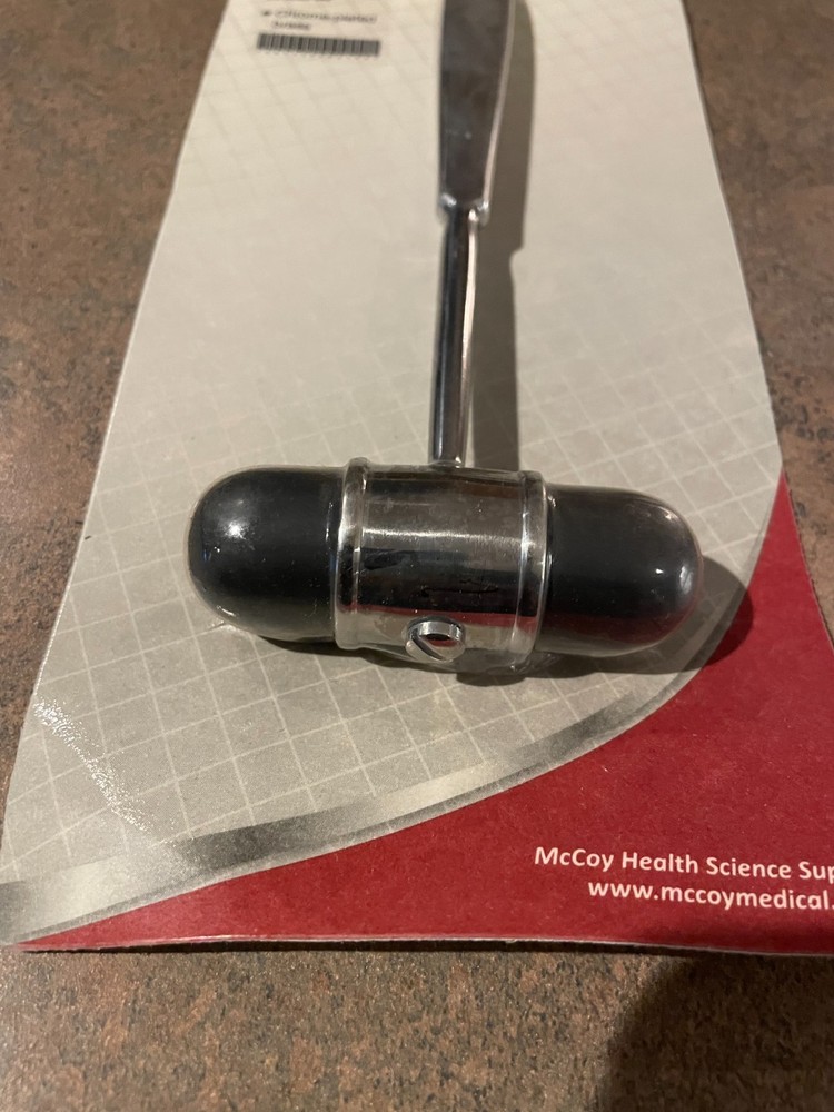 McCoy Dejerine Reflex Hammer 8" Chrome-plated Brass Black Head