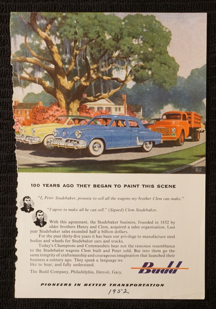 Studebaker National Geographic 1952 Magazine Advertisement Commander Champion