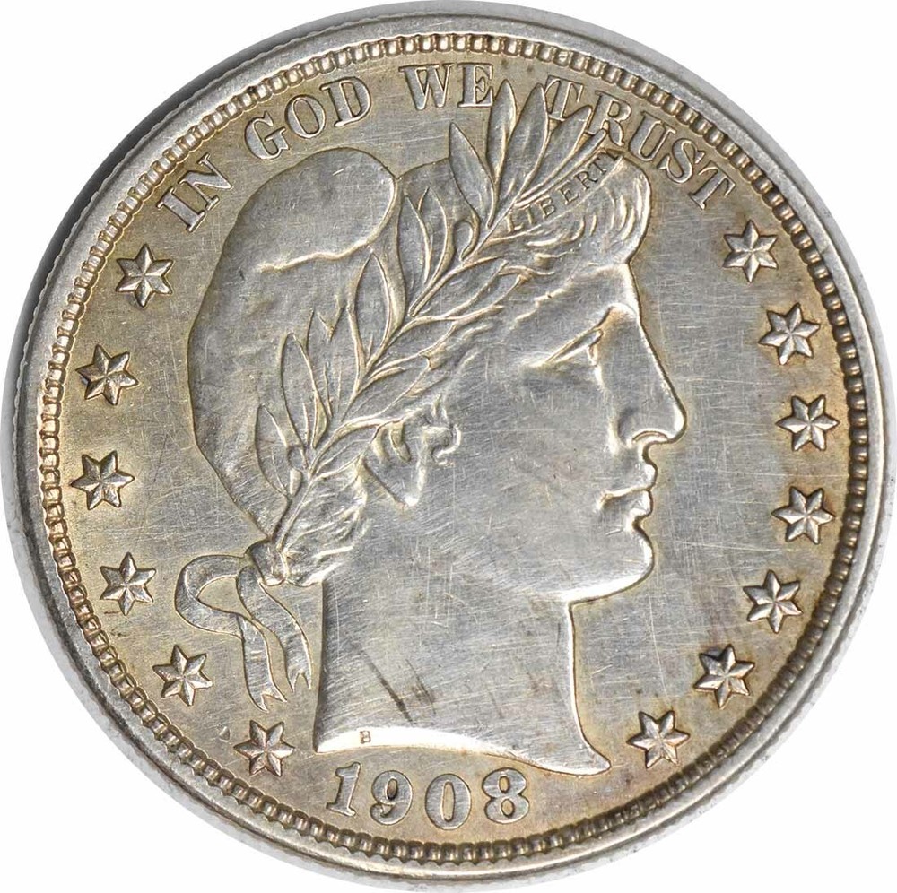 1908-D Barber Silver Half Dollar AU Slider Uncertified #101