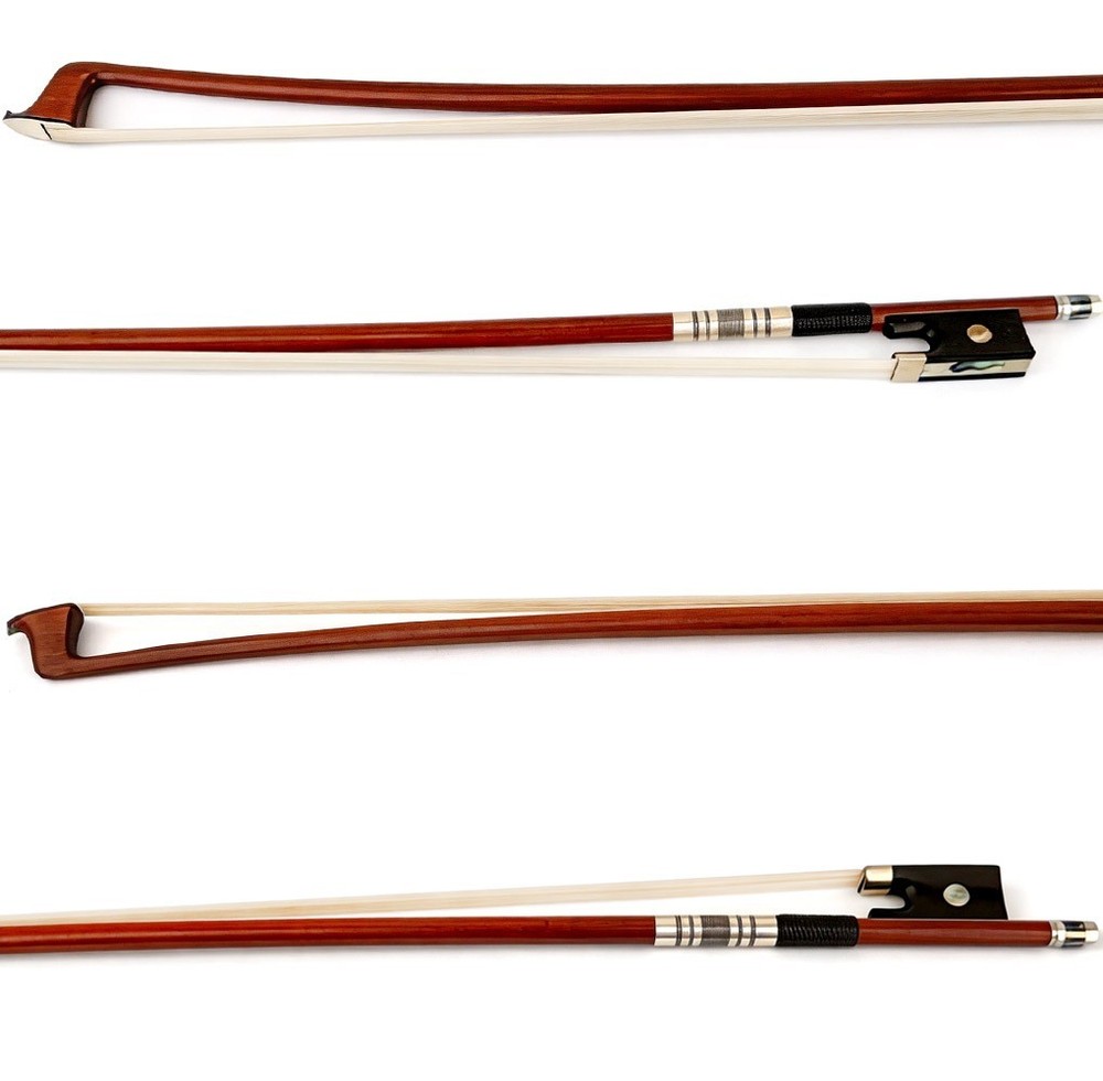 E.Sartory Copy Master Pernambuco Violin Bow 4/4 Ebony Big eye Frog Nickle Stiff