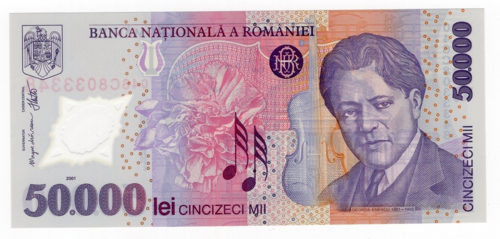 ROMANIA P-113a 50000 Lei 2001 UNC