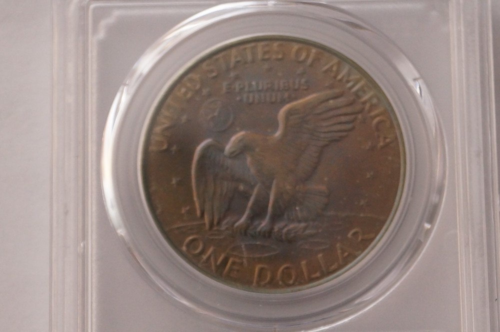 1971-D EISENHOWER DOLLAR GRADED PCGS MS66 TONED