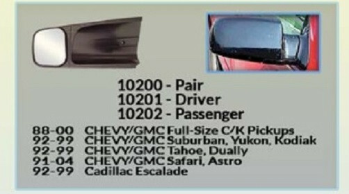 CIPA Custom Towing Driver Side Mirror 4.5" X 5.125"