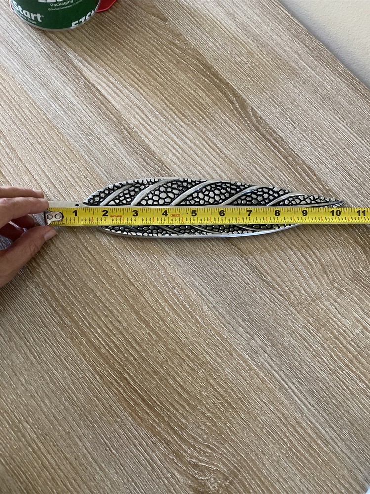 Metal Feather Leaf Shaped Incense Holder or Trinket Tray