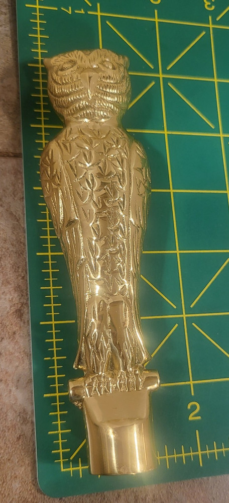 Vintage Cast Brass Owl Fireplace Tool Replacement Handle/M3