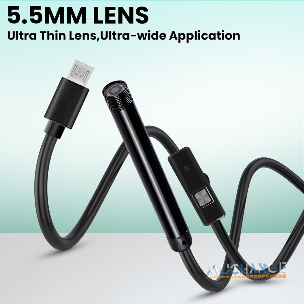 HD 16.4FT Borescope Camera with 6 LED Lights Type-C Waterproof For Android PC