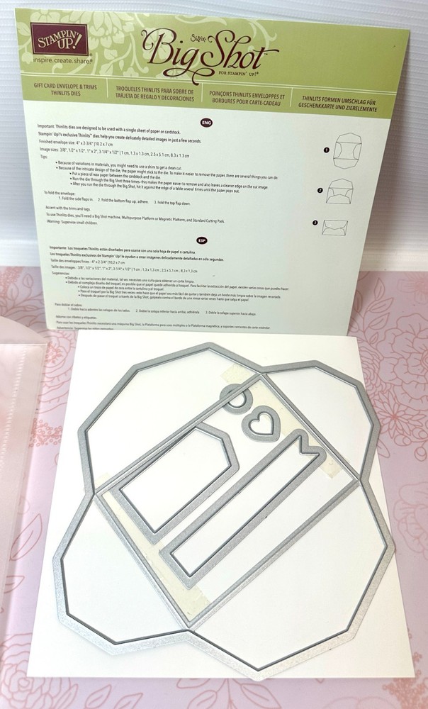 Stampin' Up! Sizzix GIFT CARD ENVELOPE & TRIMS Thinlits Dies Retired 135854