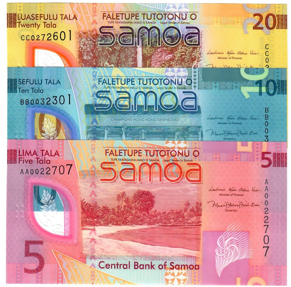 SET Samoa 5, 10 & 20 Tala 2023 UNC "AA/BB/CC"