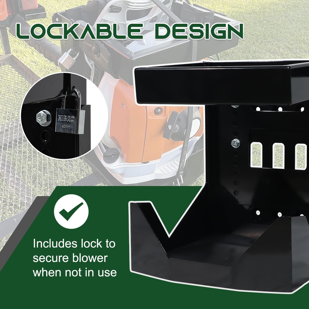 Adjustable Backpack Blower Rack for Open & Enclosed Trailer/ Truck Holder W/Lock