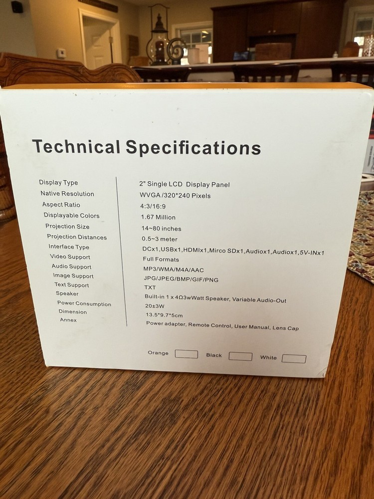 Irari A2000 Mini Projector Portable Home Theater Projector