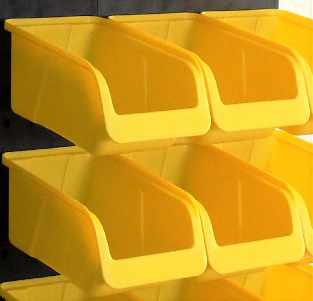 WallPeg 4 Med & 4 Lrg Peg Board Bin Kit - Pegboard Accessories Garage Storage