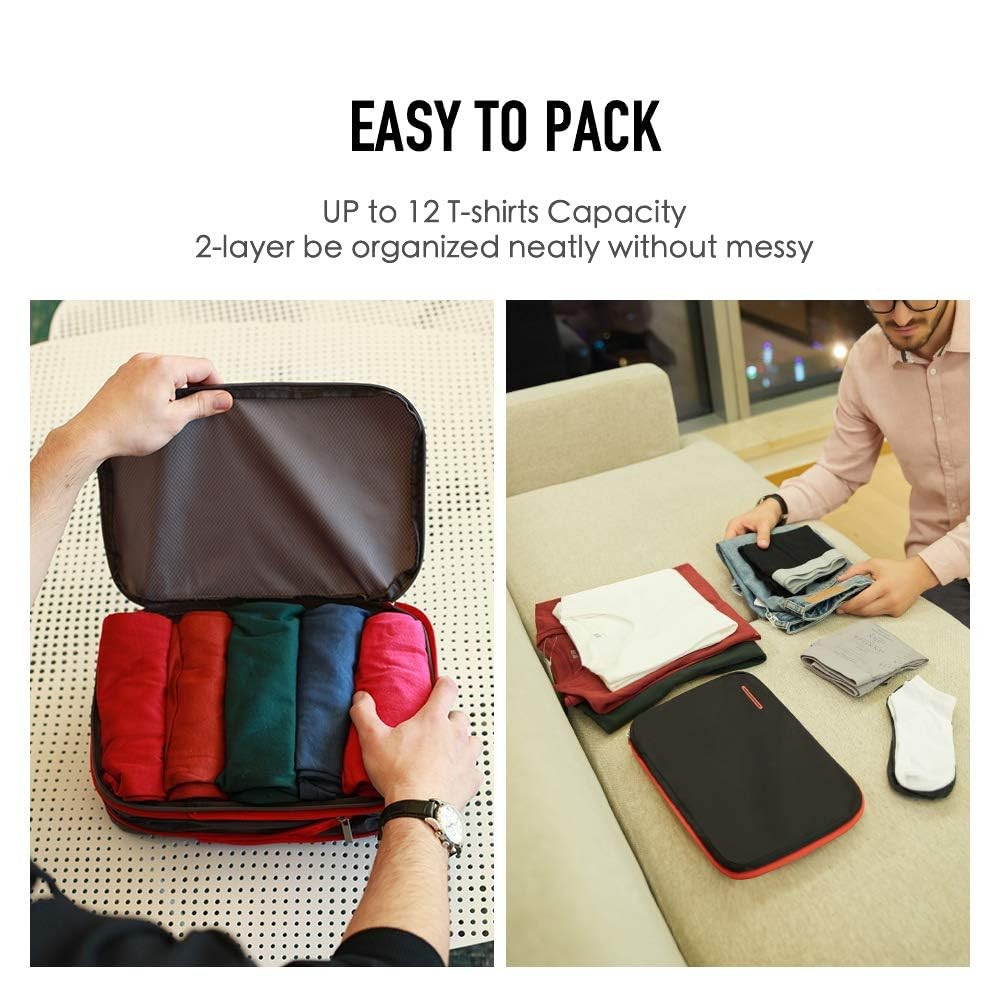 BeeNesting Waterproof Compression Packing Cubes 5/6/8 sets, Large Travel Pack...