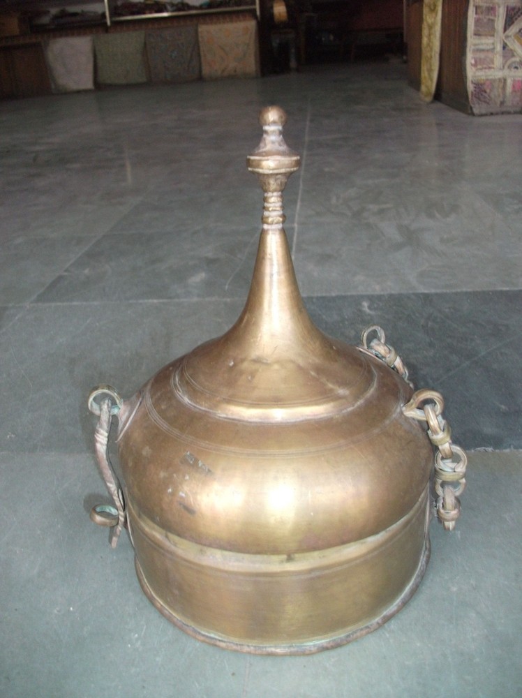 Vintage Brass Conical Shape Handcrafted Unique Shape Box, Nice Patina