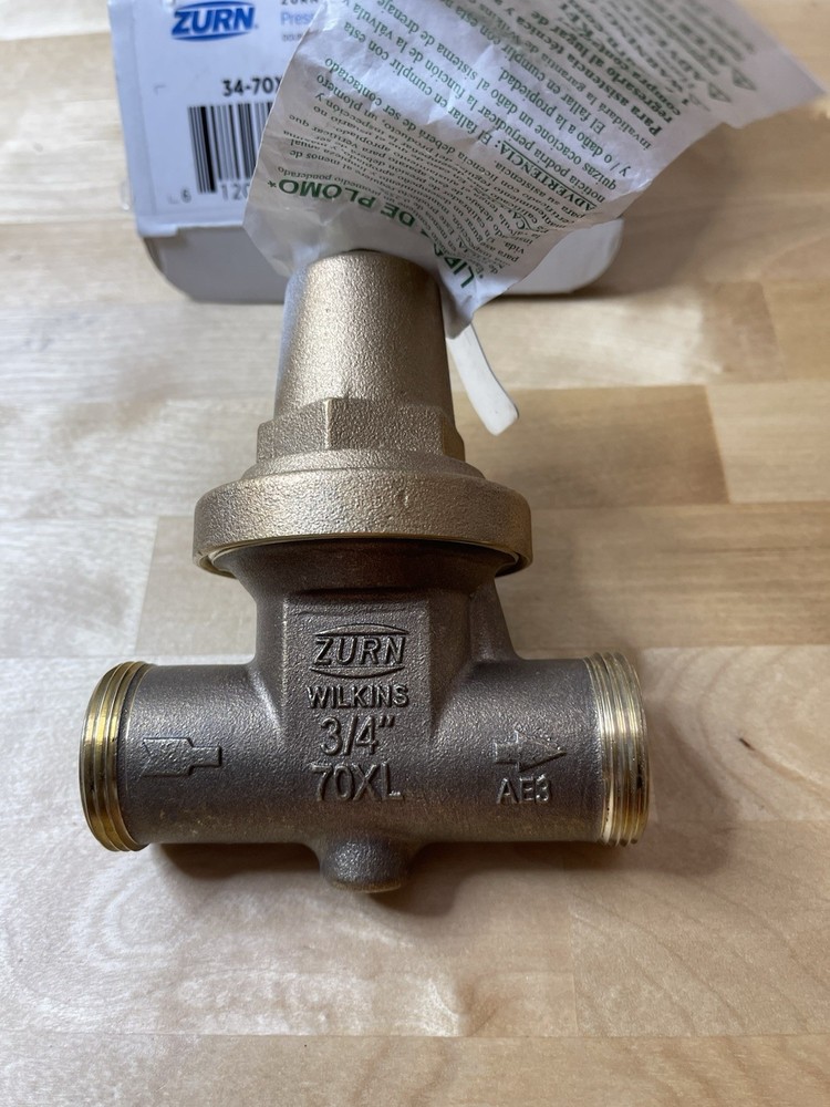 3/4in Zurn Wilkins 70XLDUC Pressure Reducing Valve Double Union