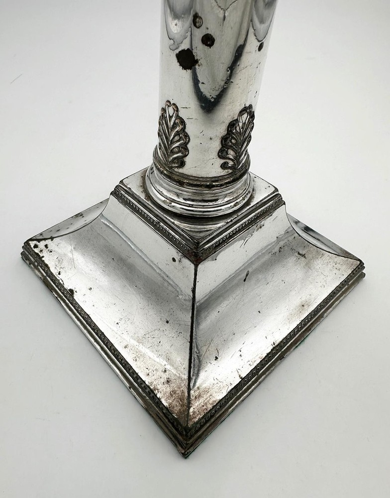 GEORGE III COLUMN CANDLESTICK OLD SHEFFIELD PLATE c1780