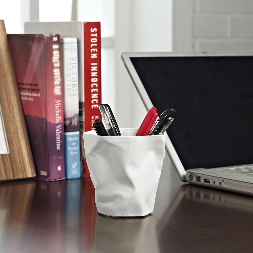 Modway Lava Plastic Pencil Holder in White