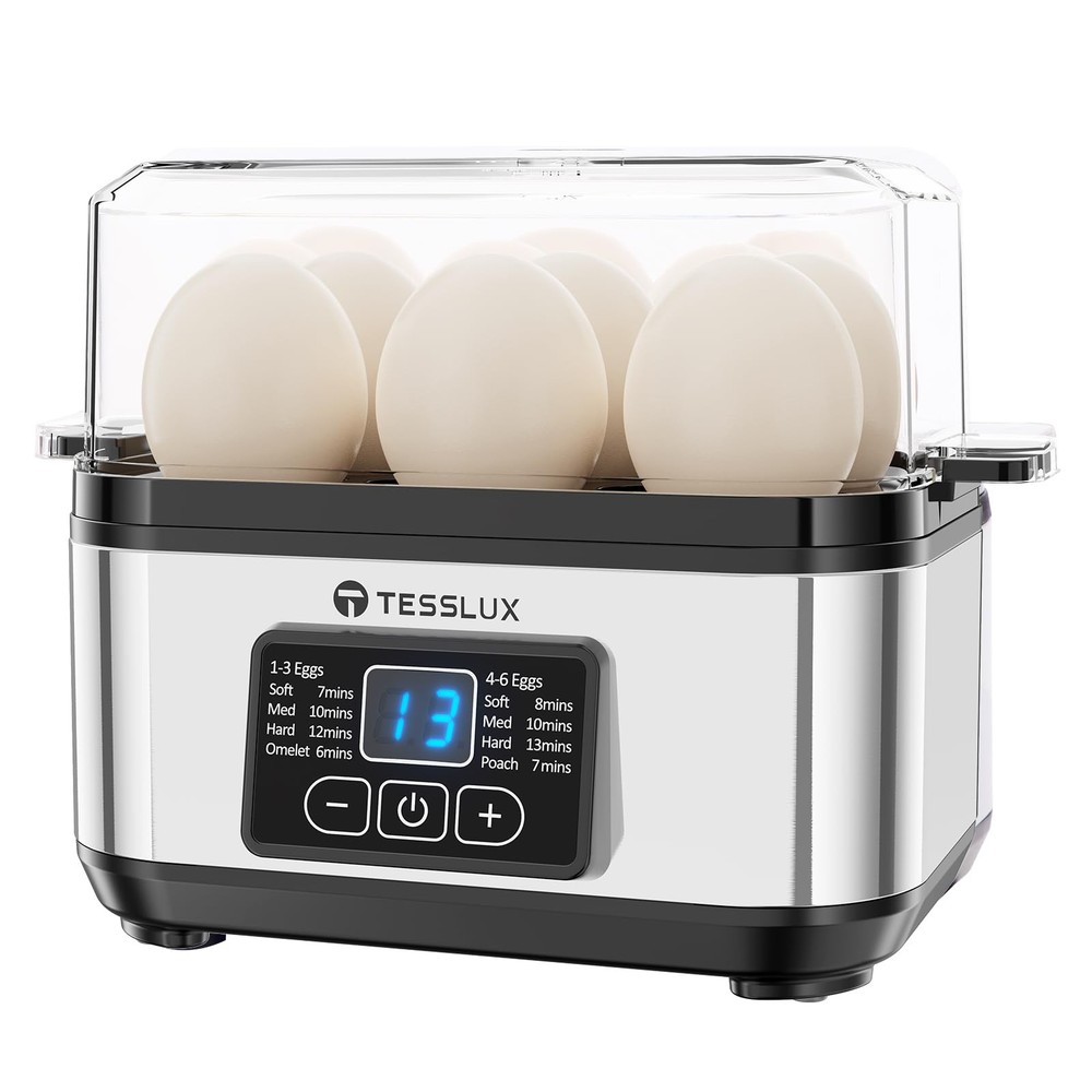 Rapid Egg Cooker, 6 Egg Capacity for Hard Boiled Eggs, Poached Eggs, Scramble...