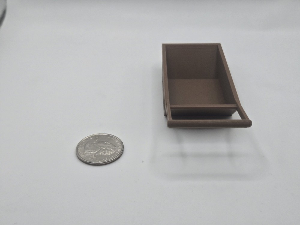 1/64 Scale 12 Cubic Yard Bedding Box in Brown