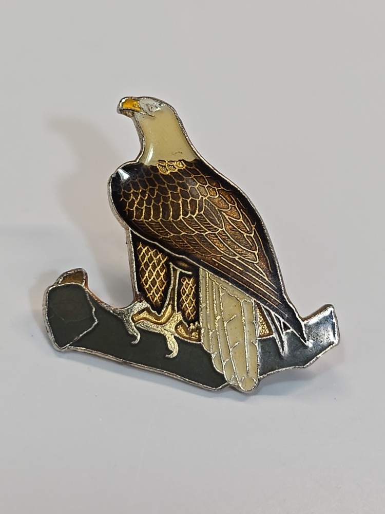 Bald Eagle Bird On A Branch Lapel Pin